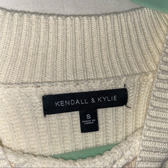 Kendall & Kylie Cream Off White Crop Sweater Small - Picture 2 of 5